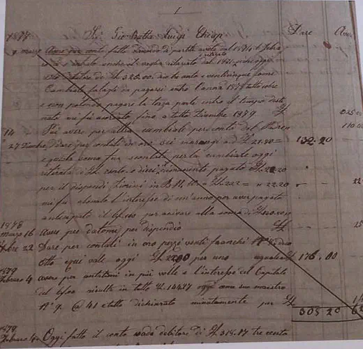 Fig. 1: una pagina del brogliaccio ritrovato a Polvirara